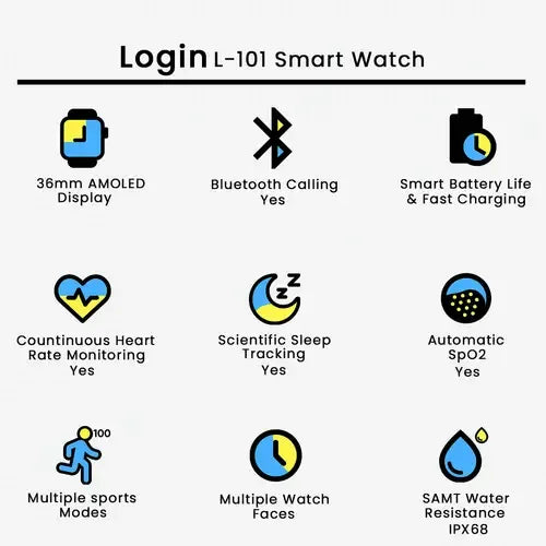 Login L-101 Smart Watch – Original Model | CD Plus Mobile